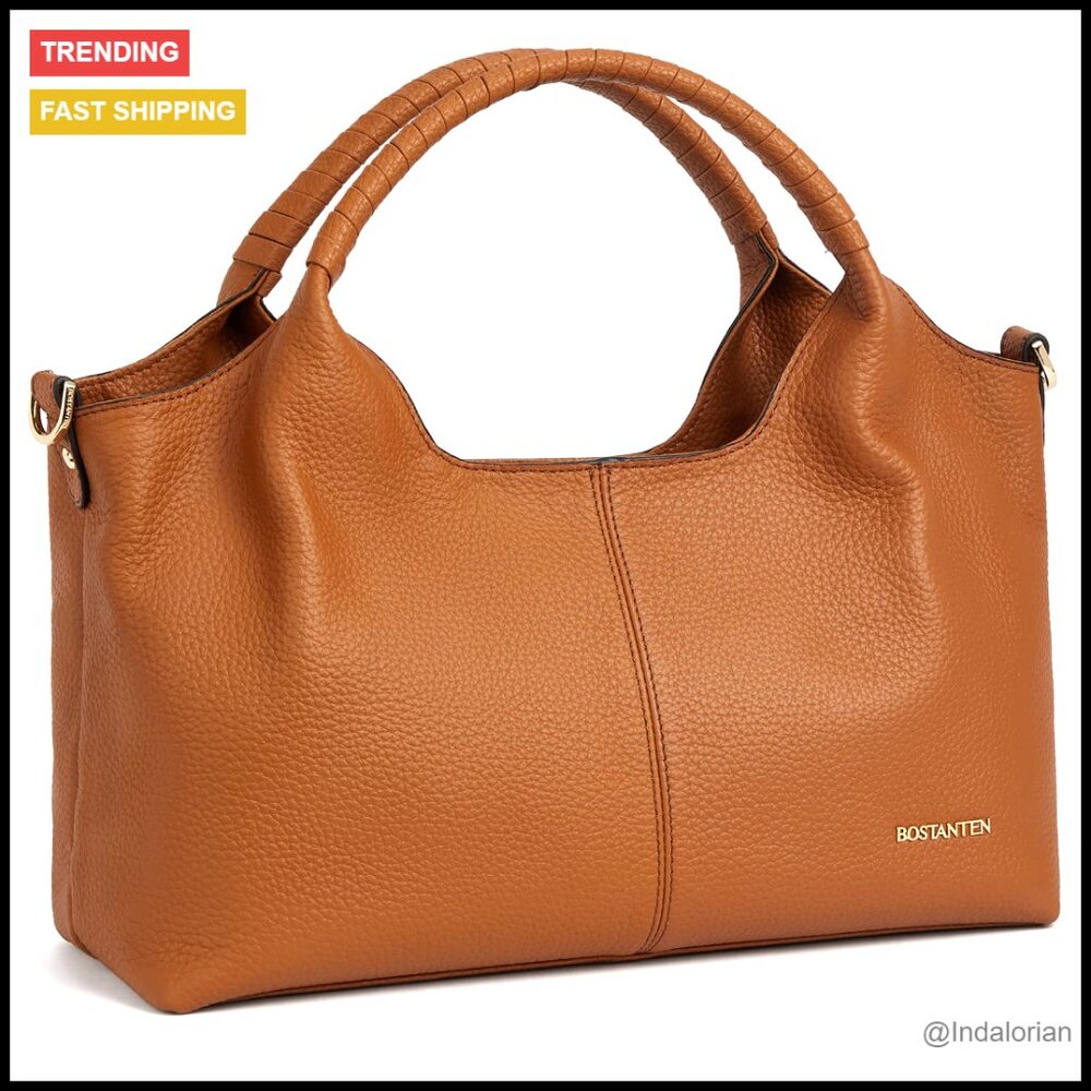 Genuine Leather Satchel Handbag Crossbody Shoulder Bag Top Handle Designer Chic